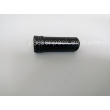 Tubo de aluminio negro del cigarro con la tapa del tornillo (PPC-ACT-027)